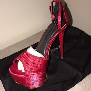 Just Fab Red Satin High Heels